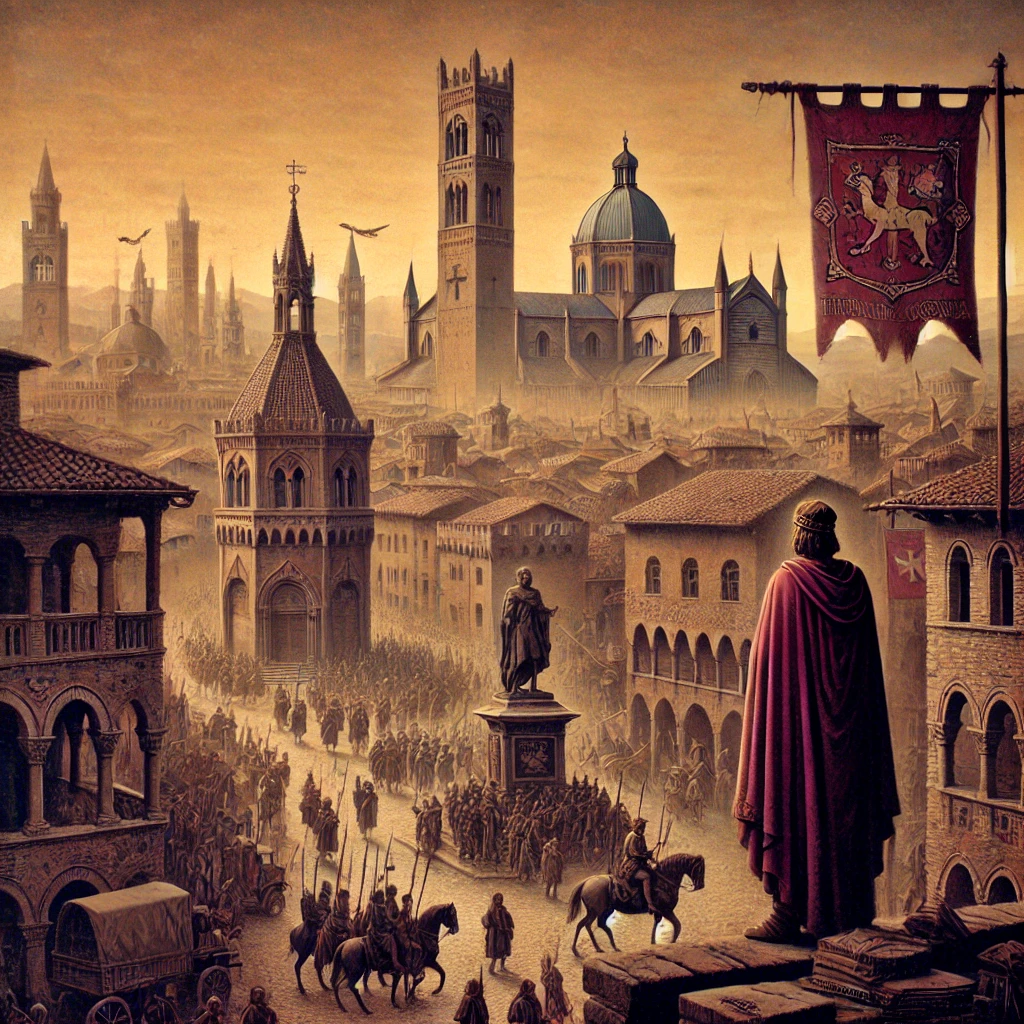 Anno 1000 d.C. Bologna è sotto il vasto ducato di Matilde di Canossa